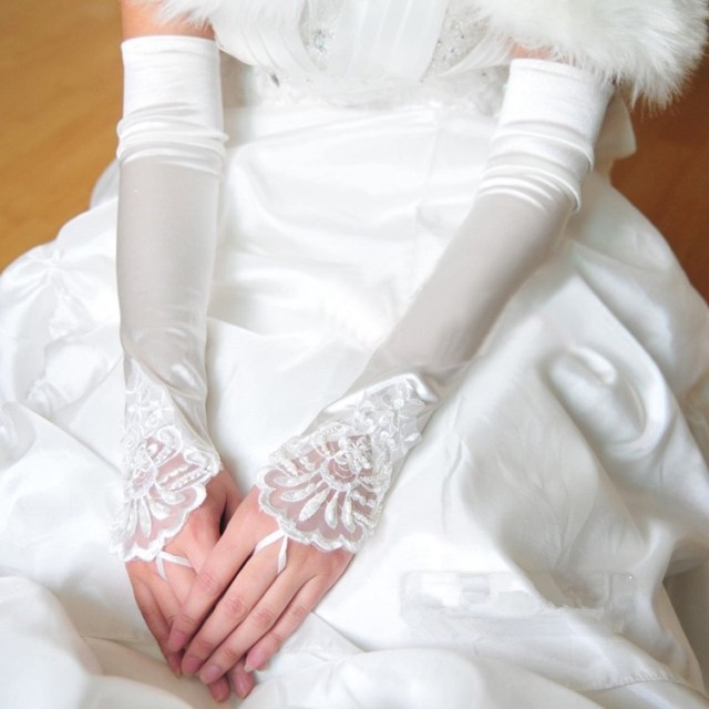 韓式加長蕾絲五指婚禮手套配飾 黑紅/純白婚紗配飾批發ST0066批發・進口・工廠・代買・代購