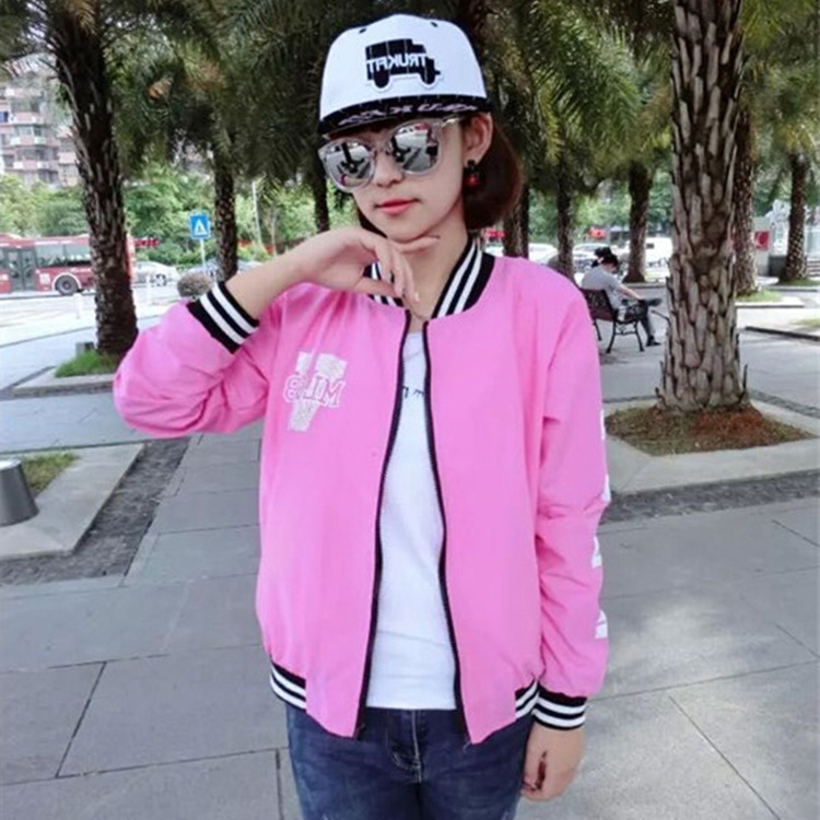 2015新款韓版女裝學院風數字印花拉鏈外套運動休閒夾克棒球服批發批發・進口・工廠・代買・代購
