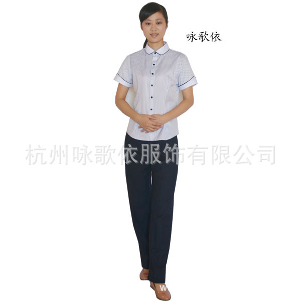 高品質職業服 女款短袖圓領襯衫Z-008工廠,批發,進口,代購