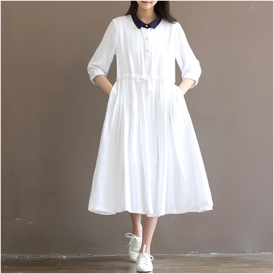 安妮森林連衣裙 撞色斜紋人棉連衣裙[兩件套]L39工廠,批發,進口,代購