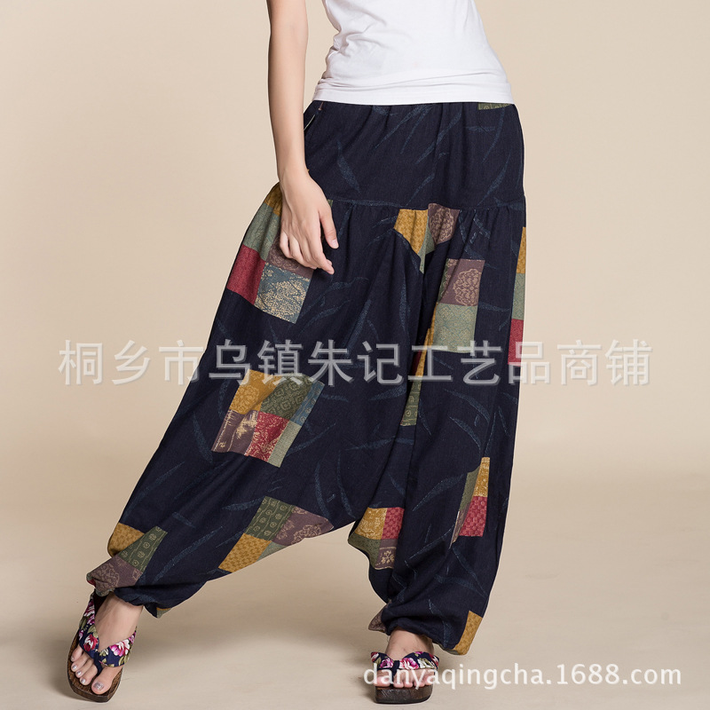 民族風拼佈哈倫褲 棉麻休閒褲尼泊爾印花瑜伽褲吊襠褲 男女皆可工廠,批發,進口,代購