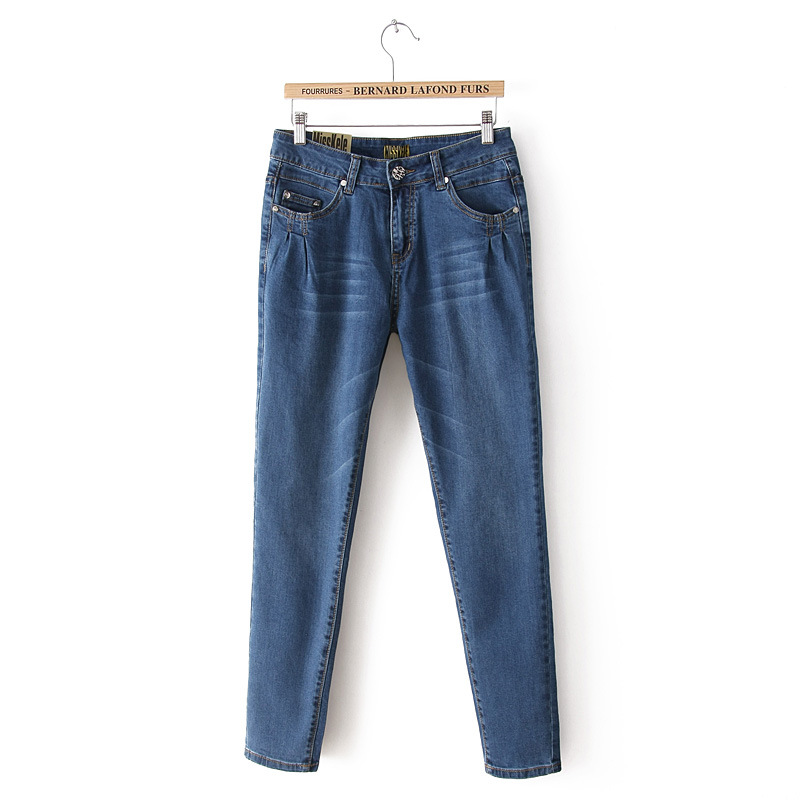 [MSJ]廠傢直供藍色寬松哈倫牛仔褲簡潔經典款865AA批發・進口・工廠・代買・代購