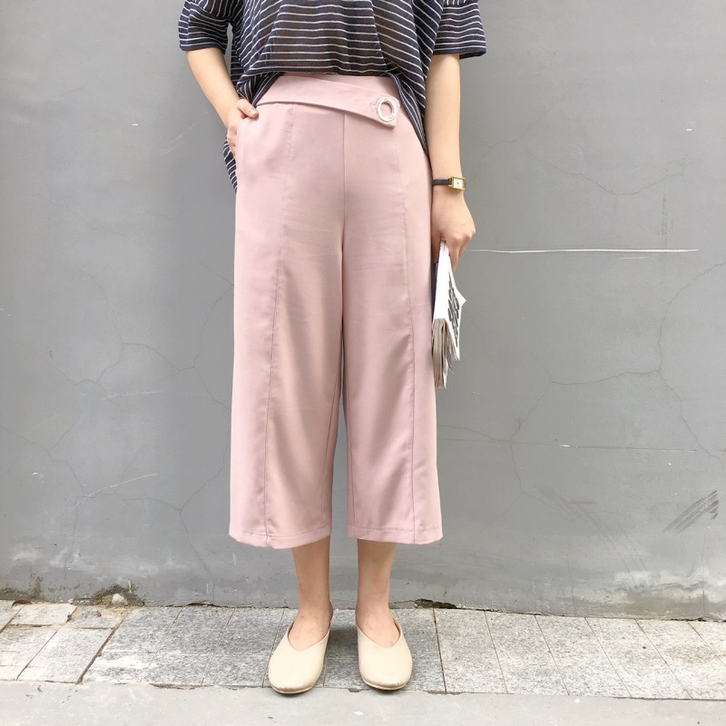 2016夏季新款韓國東大門女裝批發腰帶金屬扣休閒褲闊腿褲女1095工廠,批發,進口,代購