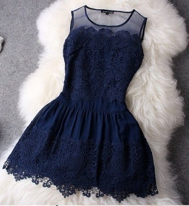 Ebay 速賣通熱賣歐美公主短裙圓領時尚氣質修身連衣裙女蕾絲批發・進口・工廠・代買・代購