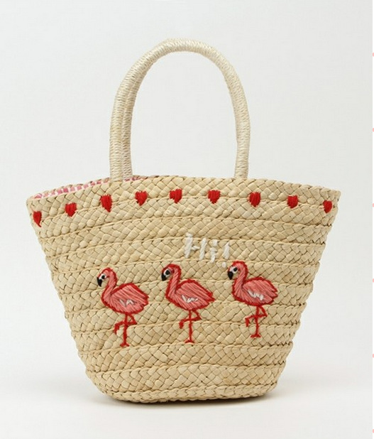 日本原單夏季刺繡草編包度假沙灘包編織包包單肩女包工廠,批發,進口,代購