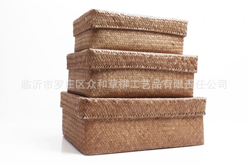 海草 席草編織 蒲草收納盒 草編傢居酒店收納  草編工廠工廠,批發,進口,代購