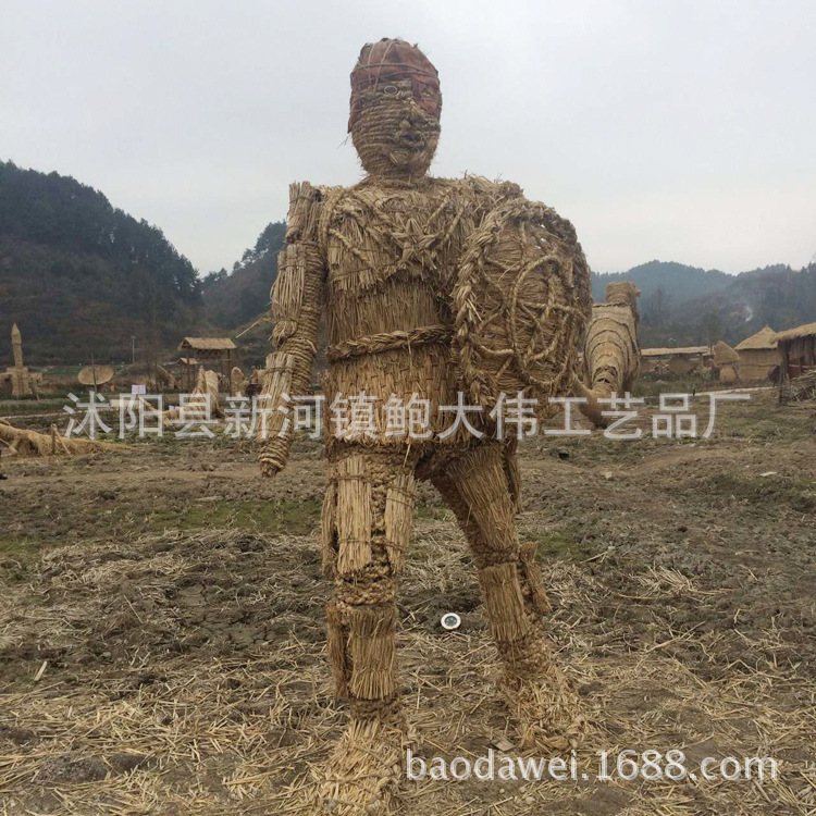 稻草工藝品動物製作稻草人動物稻草創意乾稻草簾子卡通人物製作工廠,批發,進口,代購