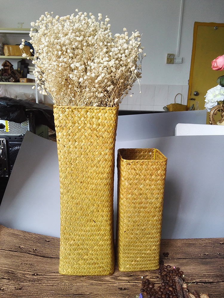 綠源工藝花器 海草花籃插花 純手工海草編花器花瓶 桌麵裝飾收納工廠,批發,進口,代購