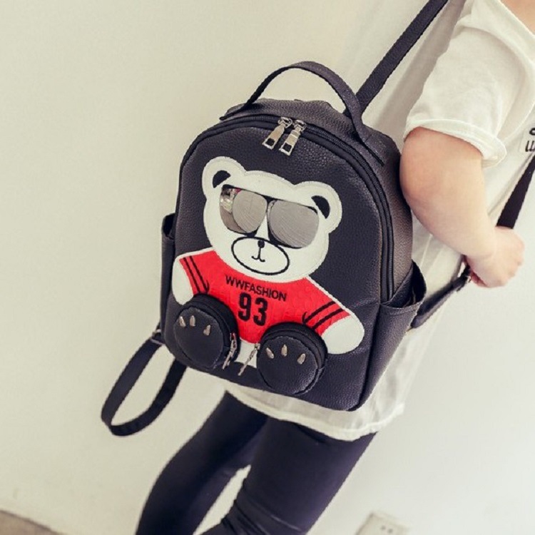 新款雙肩包日韓時尚學院風可愛小熊包旅行背包pu女包一件代發批發・進口・工廠・代買・代購