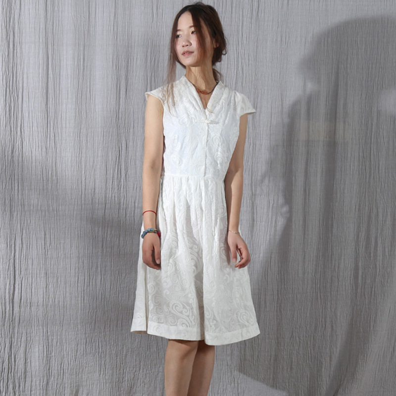 2016 白色全刺繡連衣裙 仙女裙 文藝范棉麻女裝批發工廠,批發,進口,代購