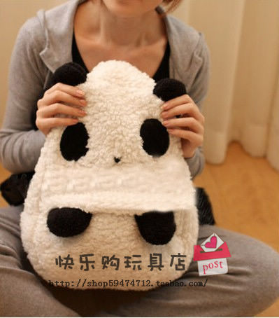 新款超萌 柔軟粒粒絨可愛熊貓雙肩背包 PANDA休閒背包 學生書包批發・進口・工廠・代買・代購