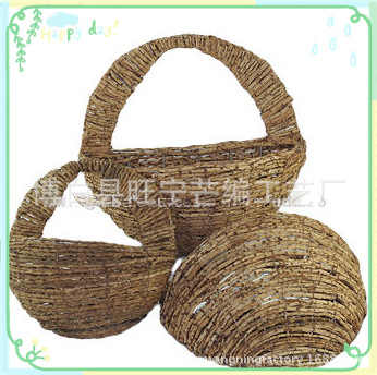 供應手工編織款式新穎藤編壁式掛籃工廠,批發,進口,代購