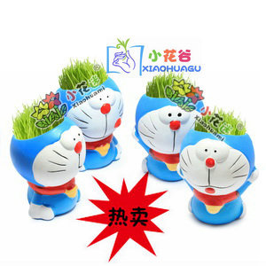 可混批 廠傢直銷 青草種植 情侶叮當貓（哆啦a夢帶身體的草娃娃）工廠,批發,進口,代購