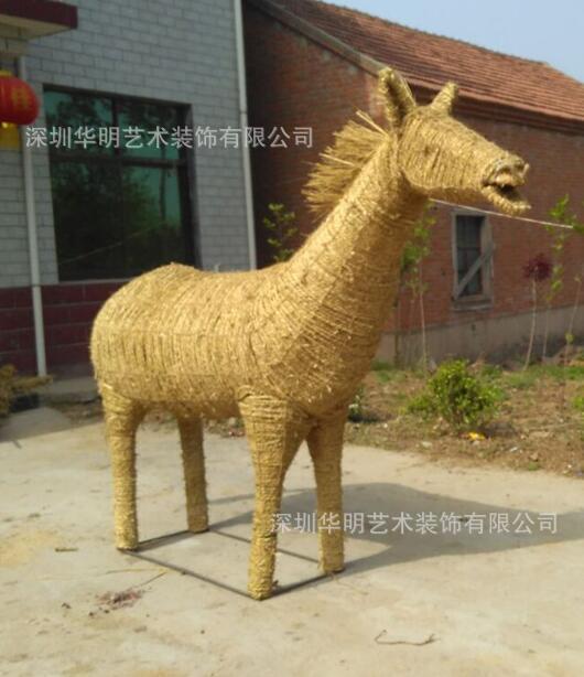 稻草人定做工藝品製作卡通生肖動物造型稻草文化藝術 草馬工廠,批發,進口,代購