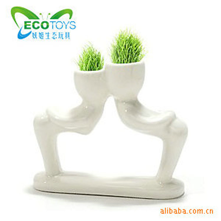 x戀人小白人青草種植 迷你植物 情人節禮物 創意禮品定做 批發工廠,批發,進口,代購