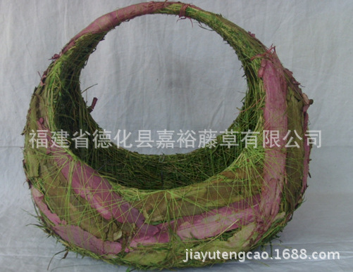 植物工藝品草編籃樺樹皮搭配純手工 收納 綠色環保 園藝擺飾工廠,批發,進口,代購