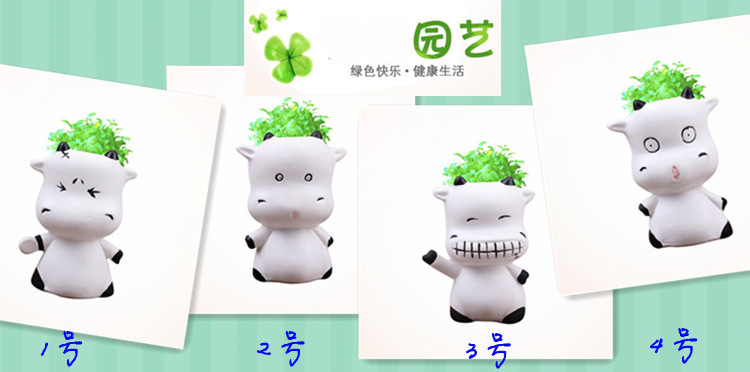 牛牛 心形草種植 草娃娃 桌麵創意植栽迷你盆栽盆景 植物工藝品工廠,批發,進口,代購