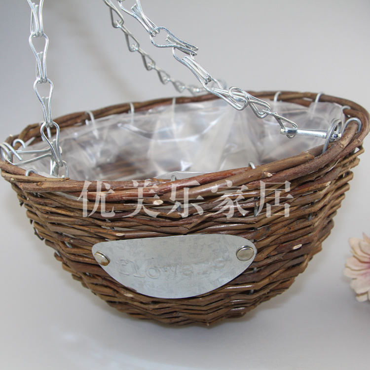 草編花籃吊掛花籃  插花多肉 綠植物傢居裝飾編製藝術品工廠,批發,進口,代購