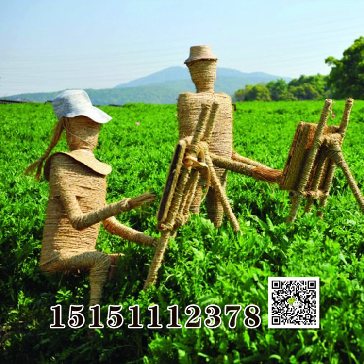 草簾稻草人工藝品 公園景點稻草人製作 卡通動物稻草定製工廠,批發,進口,代購