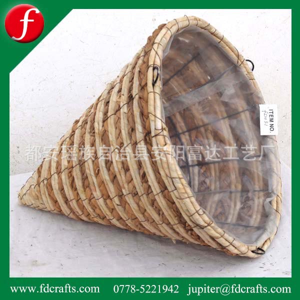 草編水草繩吊籃 藤藝生產商 手工編織裝飾花籃工廠,批發,進口,代購