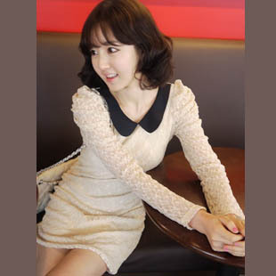 2012韓版 新款 女裝蕾絲淑女裝修身連衣裙8855#批發・進口・工廠・代買・代購