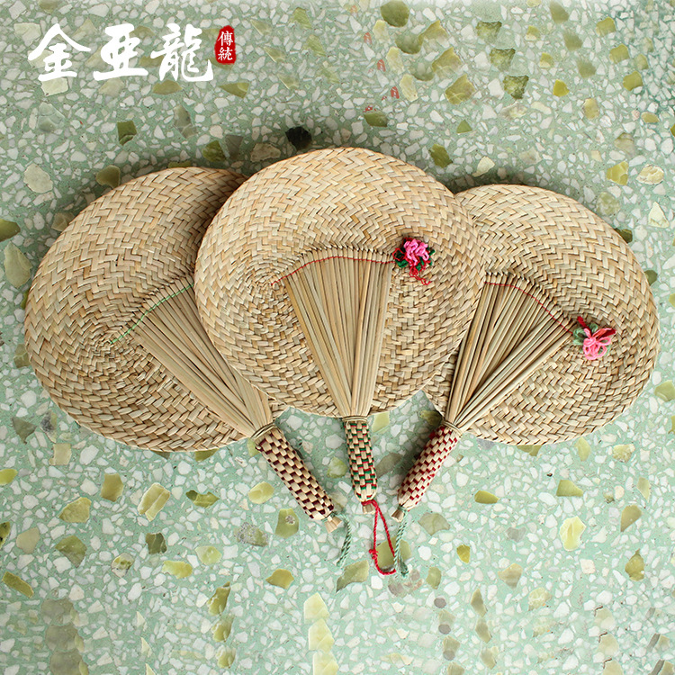 純手工扇子草編復古扇子廠傢直銷創意草編編織扇子草編工藝扇子工廠,批發,進口,代購