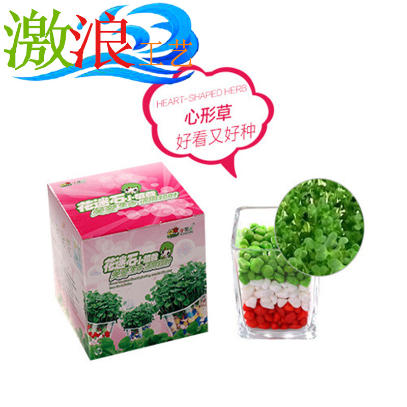 批發草娃娃 新款迷你植物 創意盆栽 花迷彩色石頭植栽 辦公室禮品工廠,批發,進口,代購