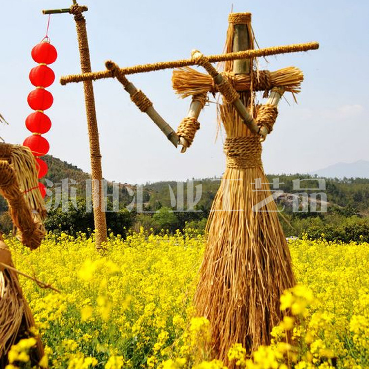 稻草人藝術品 乾稻草編製藝術稻草人工藝品 草人藝術來圖定製工廠,批發,進口,代購