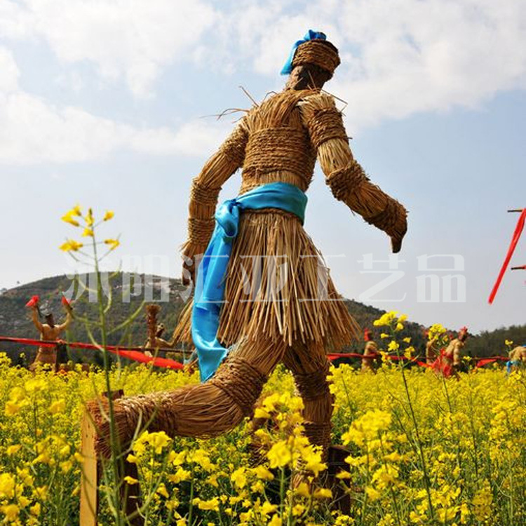 稻草人工藝品 草人藝術 稻草人藝術品 乾稻草編製藝術來圖定製批發・進口・工廠・代買・代購