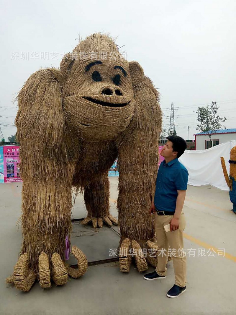 稻草大猩猩 來圖定做尺寸齊全造型各異量大從優草編藝術景批發・進口・工廠・代買・代購