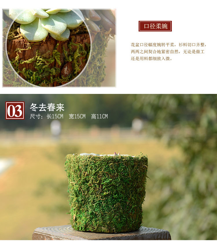 青苔花瓶擺件創意純手工工藝品歐美韓鐵藝收納多肉花盆草藤工廠,批發,進口,代購