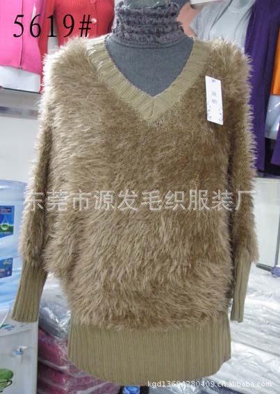 V領蝙蝠羊毛衫 粗針女式毛衣 十三行爆版毛衣 韓國休閒時尚針織衫工廠,批發,進口,代購