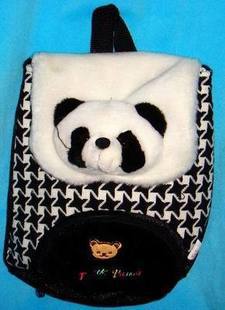 新款上市 熊貓玩具 新款背包 節日禮物 翻蓋提花背包工廠,批發,進口,代購