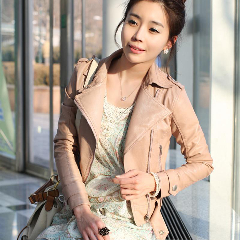 2014秋裝新款 韓版短款長袖上衣女式短外套 機車PU女式皮衣批發・進口・工廠・代買・代購