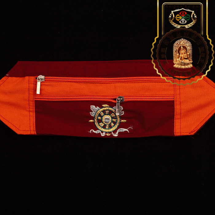 西藏紅特價藏式吉祥八寶圖案純棉佈包喇嘛僧包居士包佛包喇嘛腰包工廠,批發,進口,代購