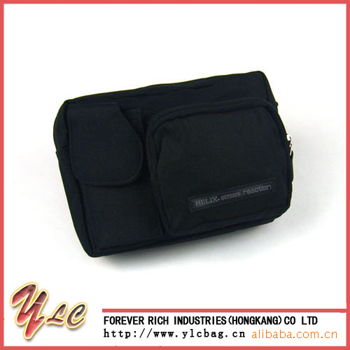 廠傢供應 黑色腰錢包 腰包 前置拉鏈小口袋 (提供加工定製)工廠,批發,進口,代購