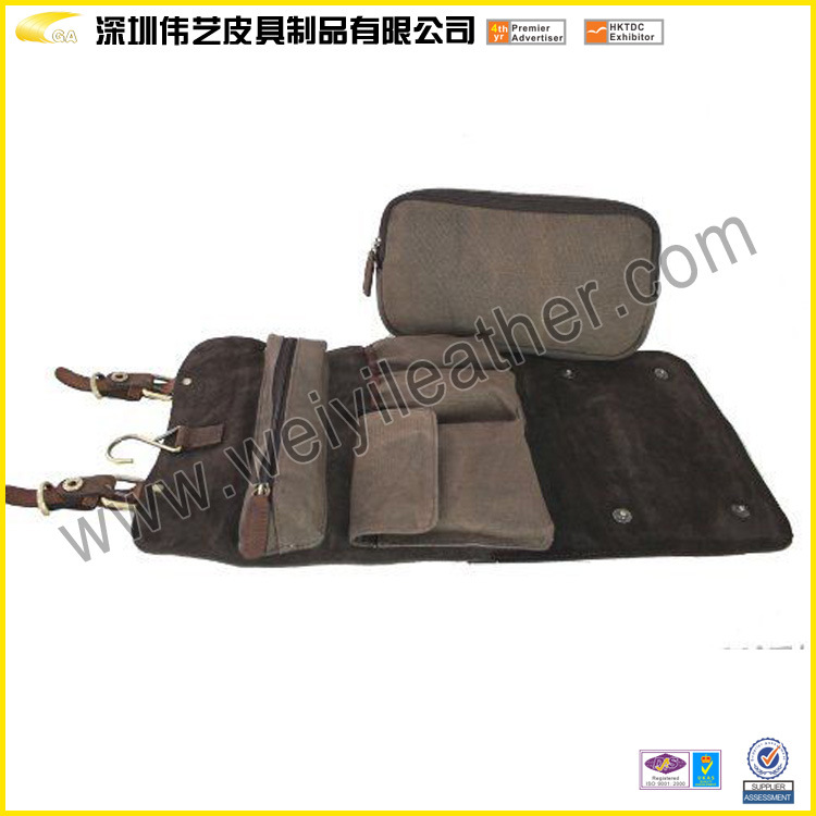 復古皮革洗漱包 亞馬遜洗漱收納包 Leather Wash Toiletry Bag工廠,批發,進口,代購