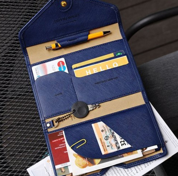 新韓國PU護照包旅行多功能三折護照包證件夾 防消磁皮麵護照錢包批發・進口・工廠・代買・代購