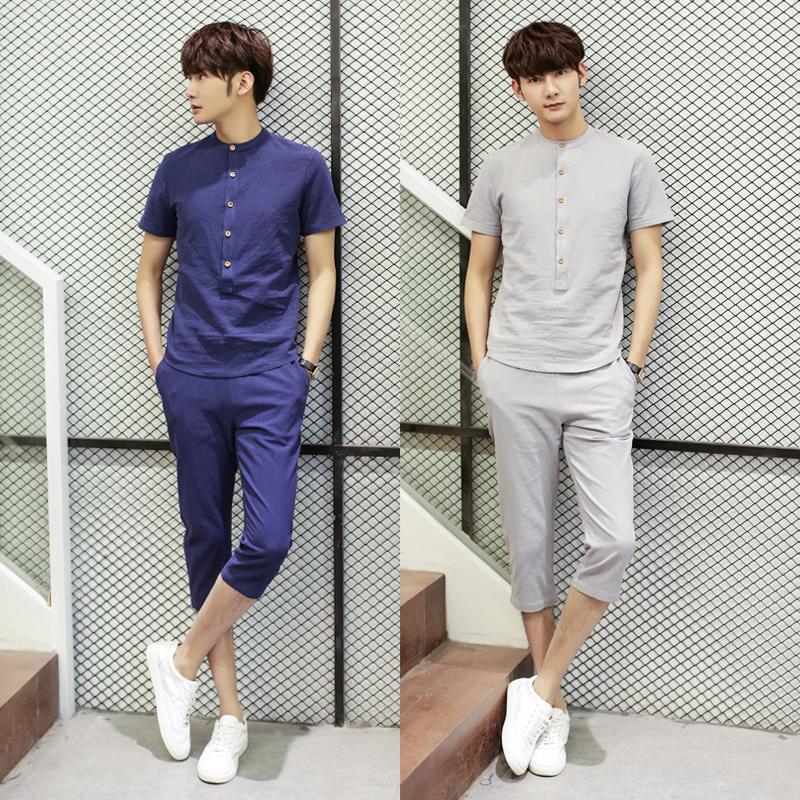 夏季2016男士新款高品質韓版時尚情侶套裝男女修身潮流短袖T恤衫工廠,批發,進口,代購