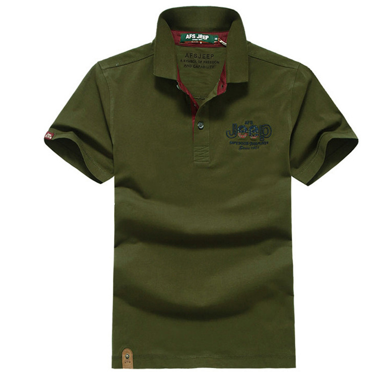 戰地AFS JEEP吉普T恤一件代發 2016純棉網絡爆板短袖純色翻領工廠,批發,進口,代購