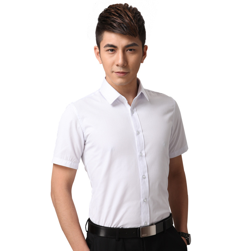 夏季男士半袖襯衫白色正裝商務休閒職業短袖襯衣韓版修身工作男裝工廠,批發,進口,代購