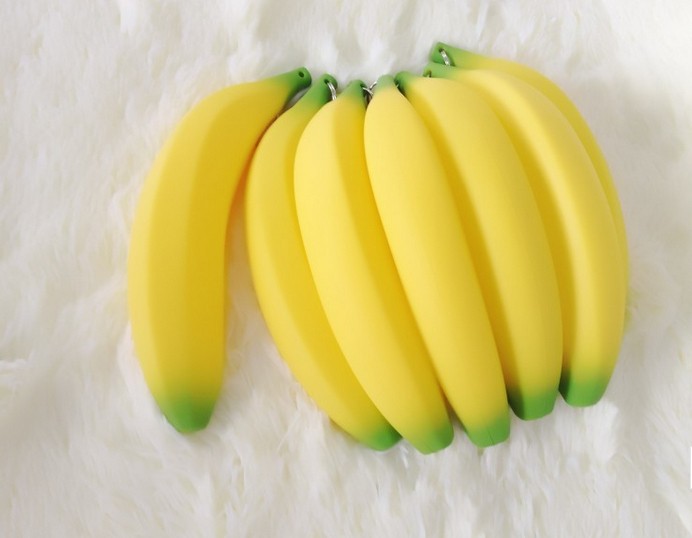 韓國矽膠零錢包糖果色香蕉小包包矽膠零錢收納女士包仿真香蕉包包批發・進口・工廠・代買・代購