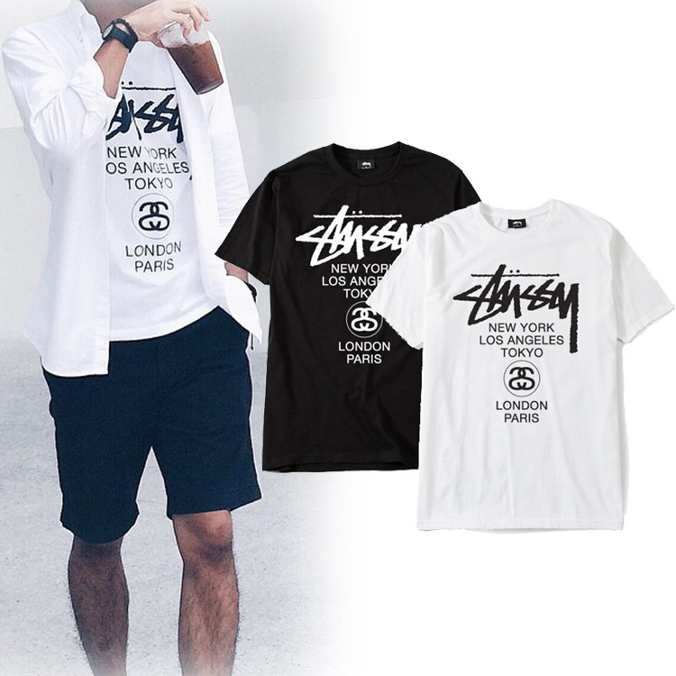 日系潮牌Stussy World Tee世界經典巡遊不同款 短袖T恤黑白男女款批發・進口・工廠・代買・代購