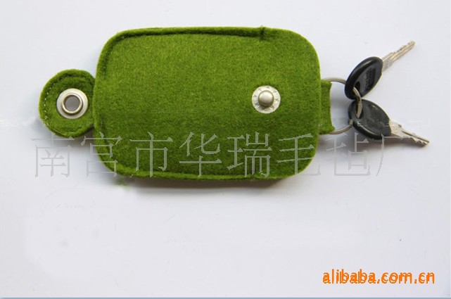 按扣式簡約毛氈創意鑰匙包 抽拉式男女韓國便攜汽車鑰匙扣收納工廠,批發,進口,代購