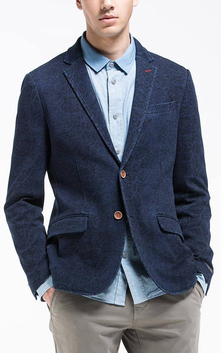 2016 春款 針織萊卡男士平駁領修身西裝外套工廠,批發,進口,代購