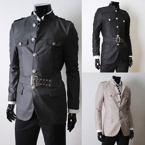 2014新款中山裝風格男士腰帶設計修身外套 700-J03工廠,批發,進口,代購