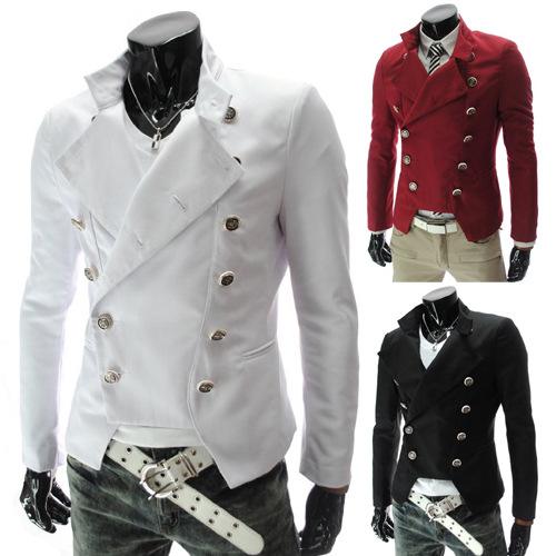外貿專供 2015新款 時尚雙排扣型男修身西裝外套 多紐扣復古百搭工廠,批發,進口,代購