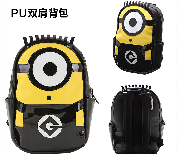 環球官方授權正品MINIONS小黃人大眼萌潮流時尚PU背包工廠,批發,進口,代購