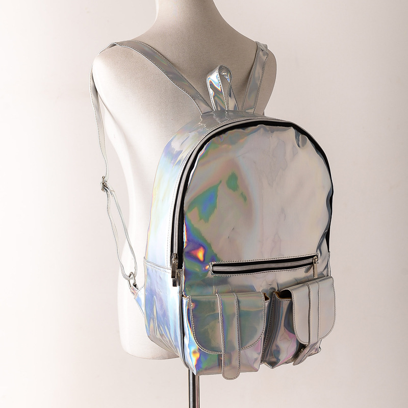 2015新款激光鐳射雙肩包女韓版時尚PU小包大中學生休閒旅行背包工廠,批發,進口,代購