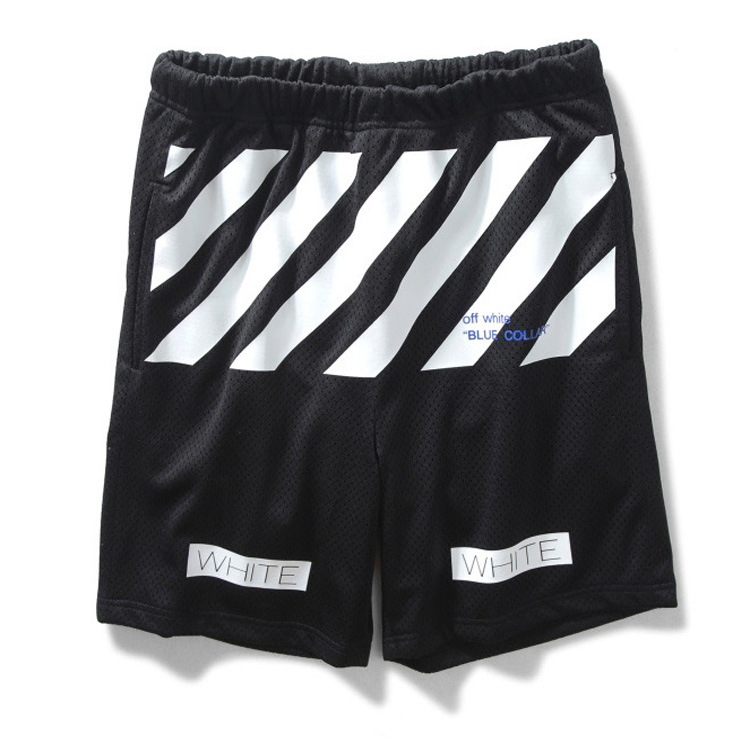 歐妹短褲男 16ss off white 網眼洞膠印 情侶款運動褲中褲休閒褲工廠,批發,進口,代購